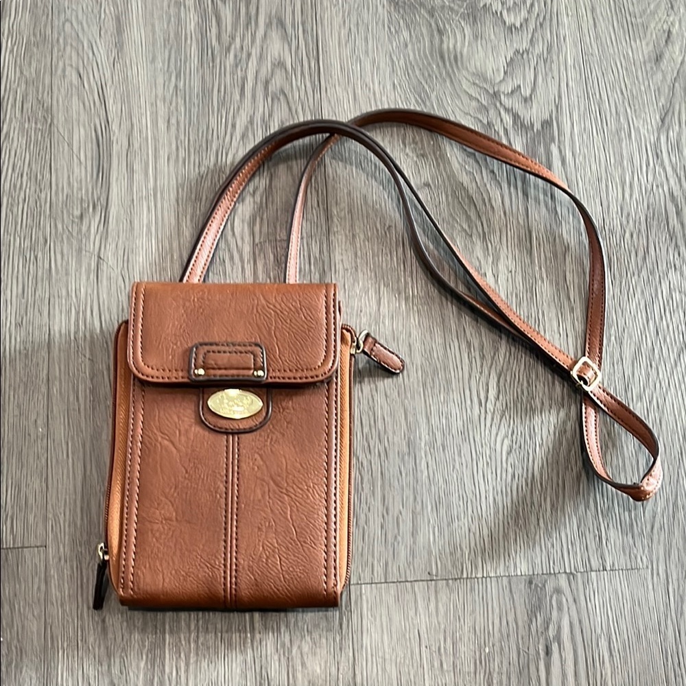 Brown Leather Crossbody Bag💙